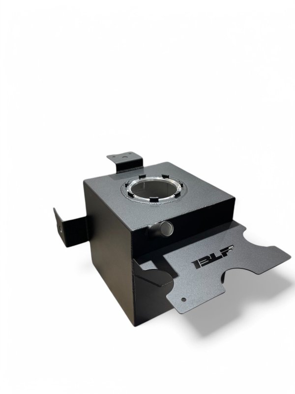 F150 6-gallon aluminum fuel cell with stock fit, black powder coat, and OEM-style fuel hat for optimal performance.